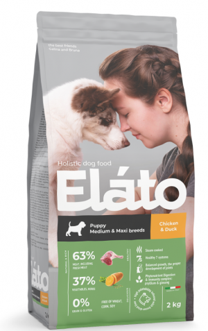 Elato Holistic ( Элато Холистик) с курицей и уткой для щенков  средних и крупных пород.