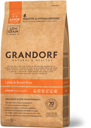 Grandorf Junior сухой корм для юниоров, беременных и кормящих сук. Ягненок с рисом